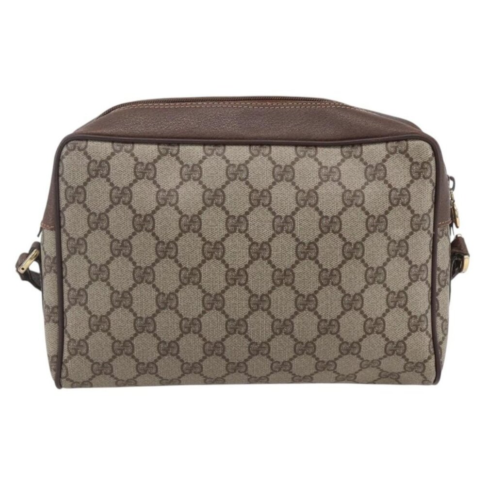 GUCCI GG Supreme Web Sherry Line Shoulder Bag PVC Beige Red Green Auth 97406 - Picture 3 of 16